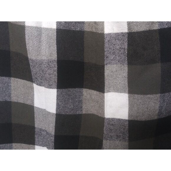 Vintage 70s Plaid Skirt A LIne Tartan Plaid Flannel Sz M/L Long Midi green black - Picture 4 of 7